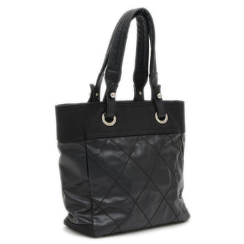 Chanel Paris Biarritz Tote Pm Bag Black Silver Hardware A34208