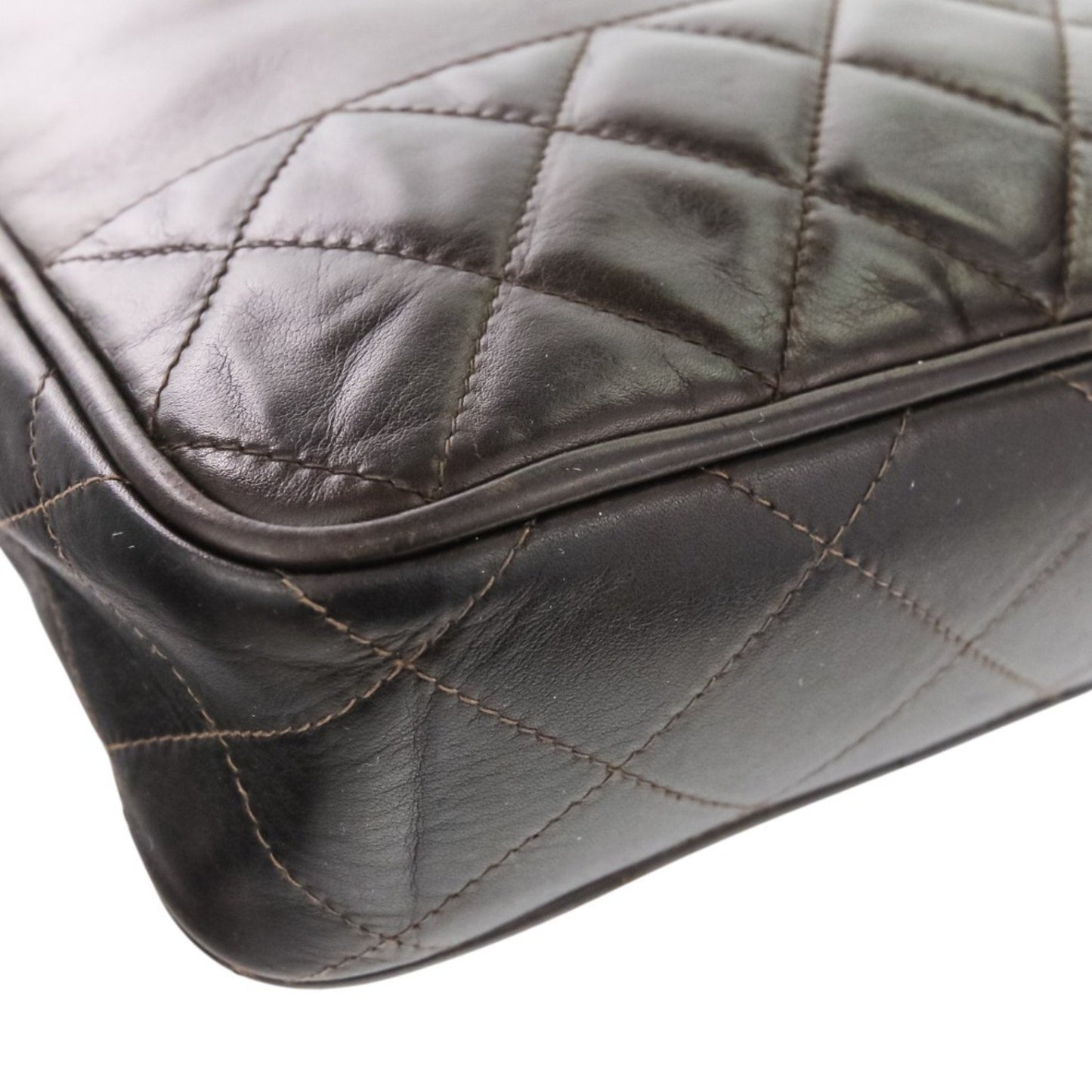 Chanel Matelasse Leather Chain Shoulder Bag In Brown