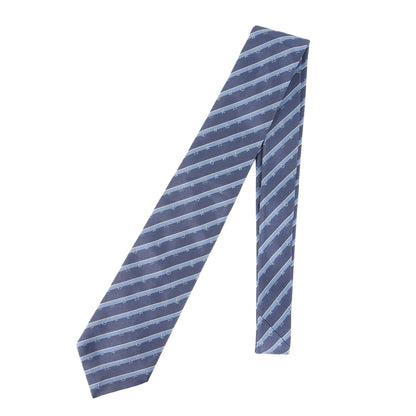 Louis Vuitton Regimental Monogram Silk Cravate Tie M71720 Blue