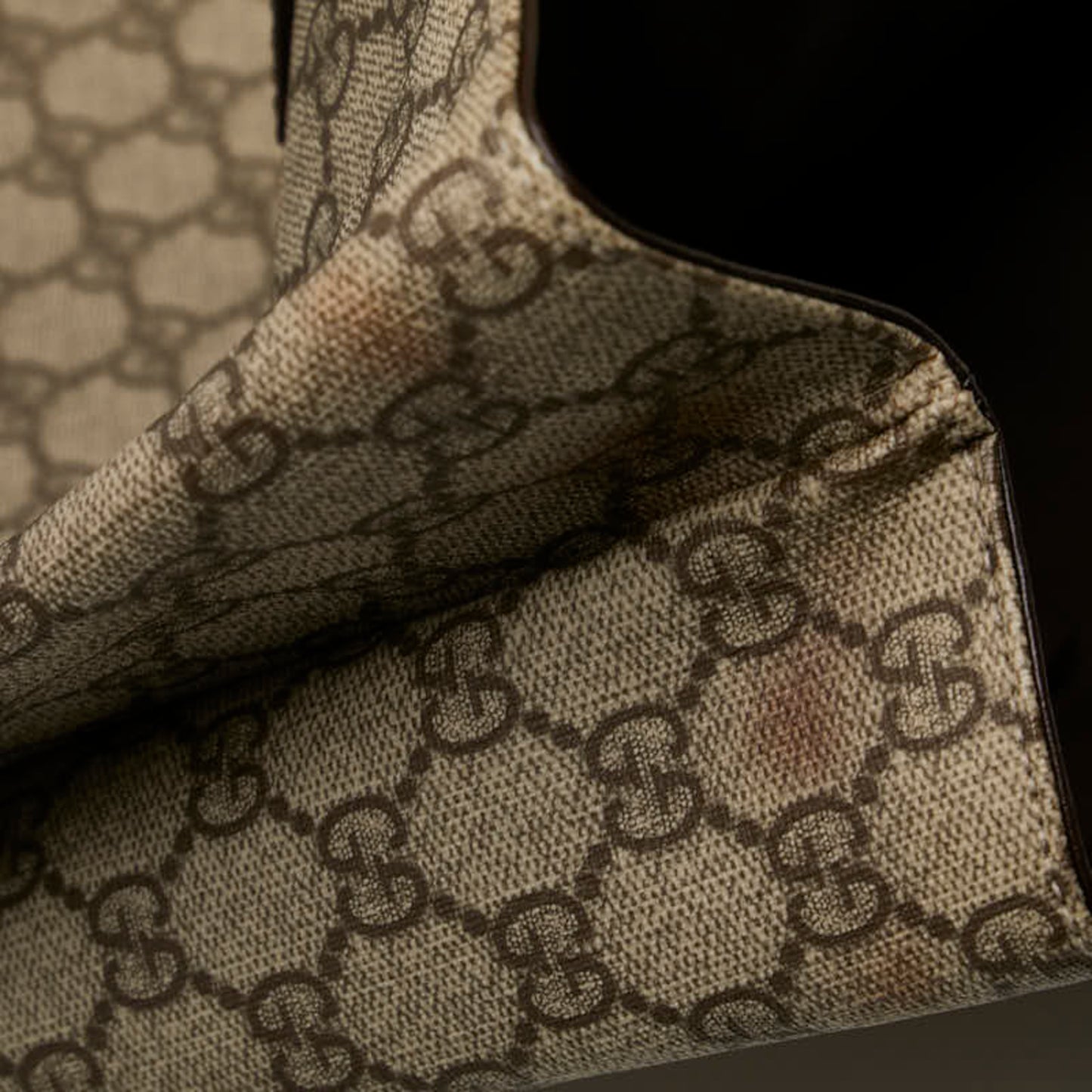 Gucci Gg Supreme Tote Bag Handbag 131219 Beige Brown Leather