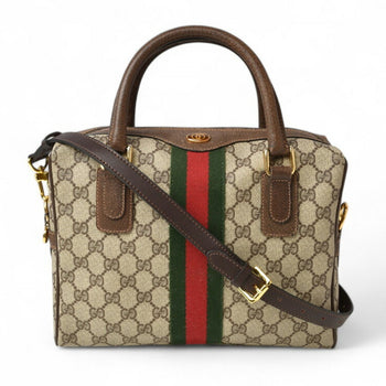 Gucci Boston Bag Shoulder 2Way Gucci Gg Brown Beige Sherry Line