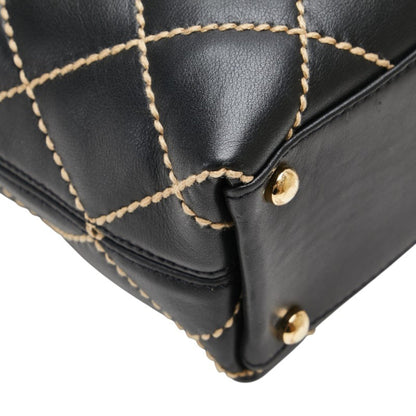 Chanel Wild Stitch Coco Mark Tote Bag In Black Lambskin