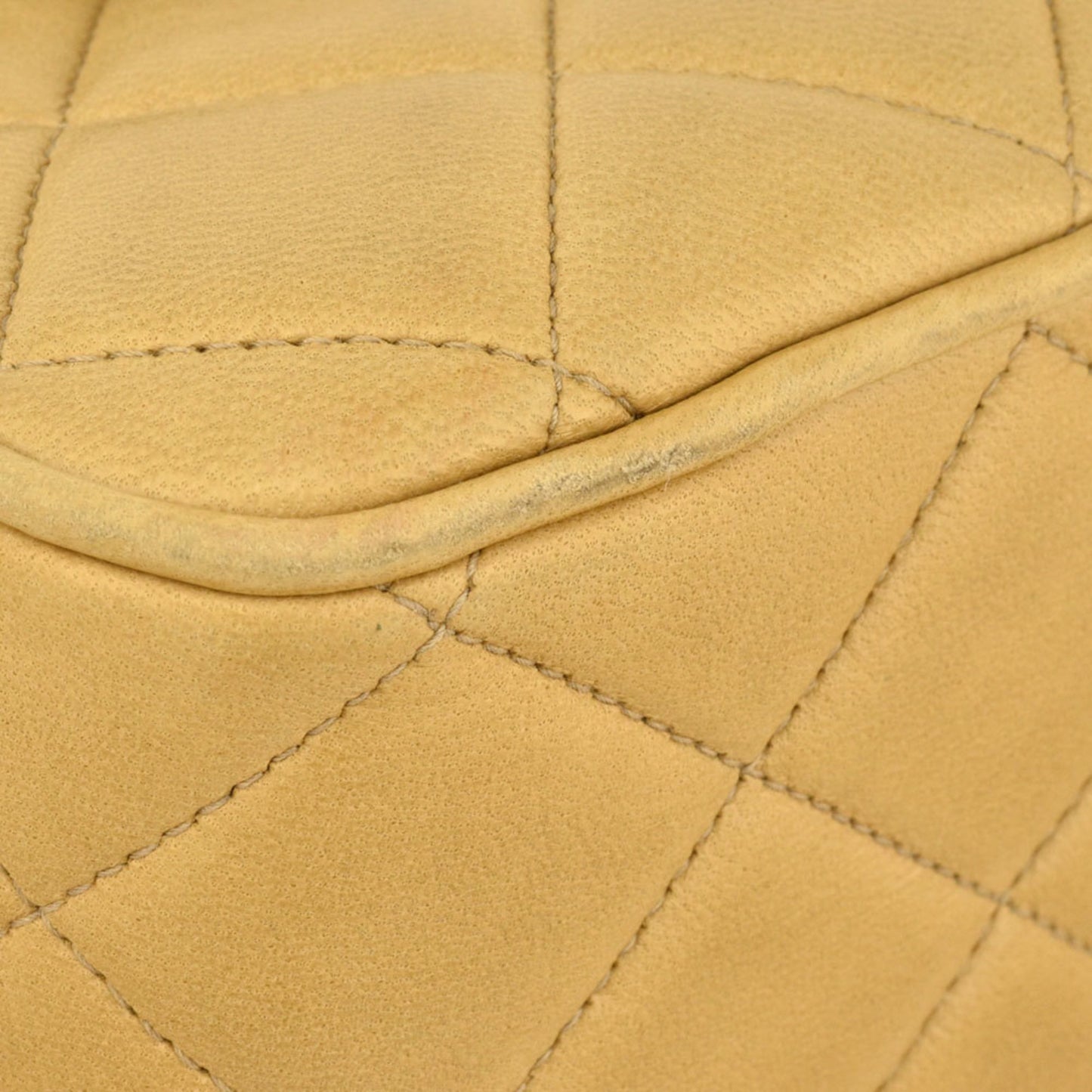 Chanel Shoulder Bag Lambskin Beige Diana Flap Coco Mark