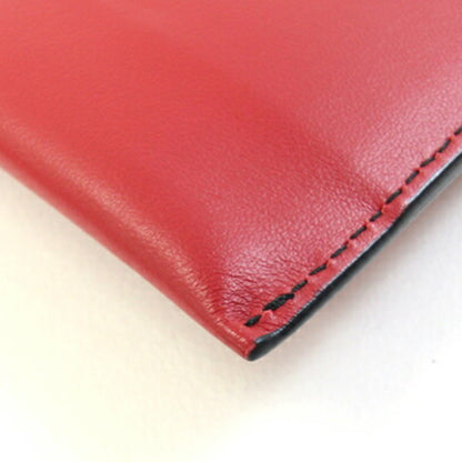 Prada Card Case 1Mc004 Red And Black Leather Pass Case