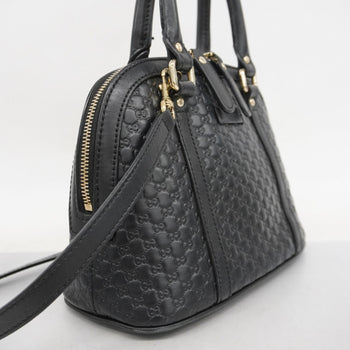 Gucci Micro Guccissima Handbag 449654 Leather Black Champagne