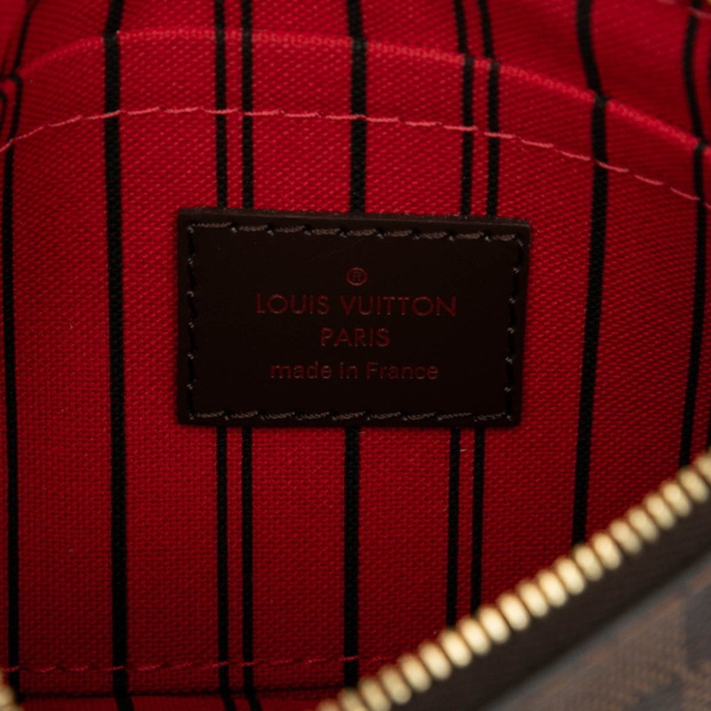 Louis Vuitton Damier Neverfull Pm With Brown Leather Pouch