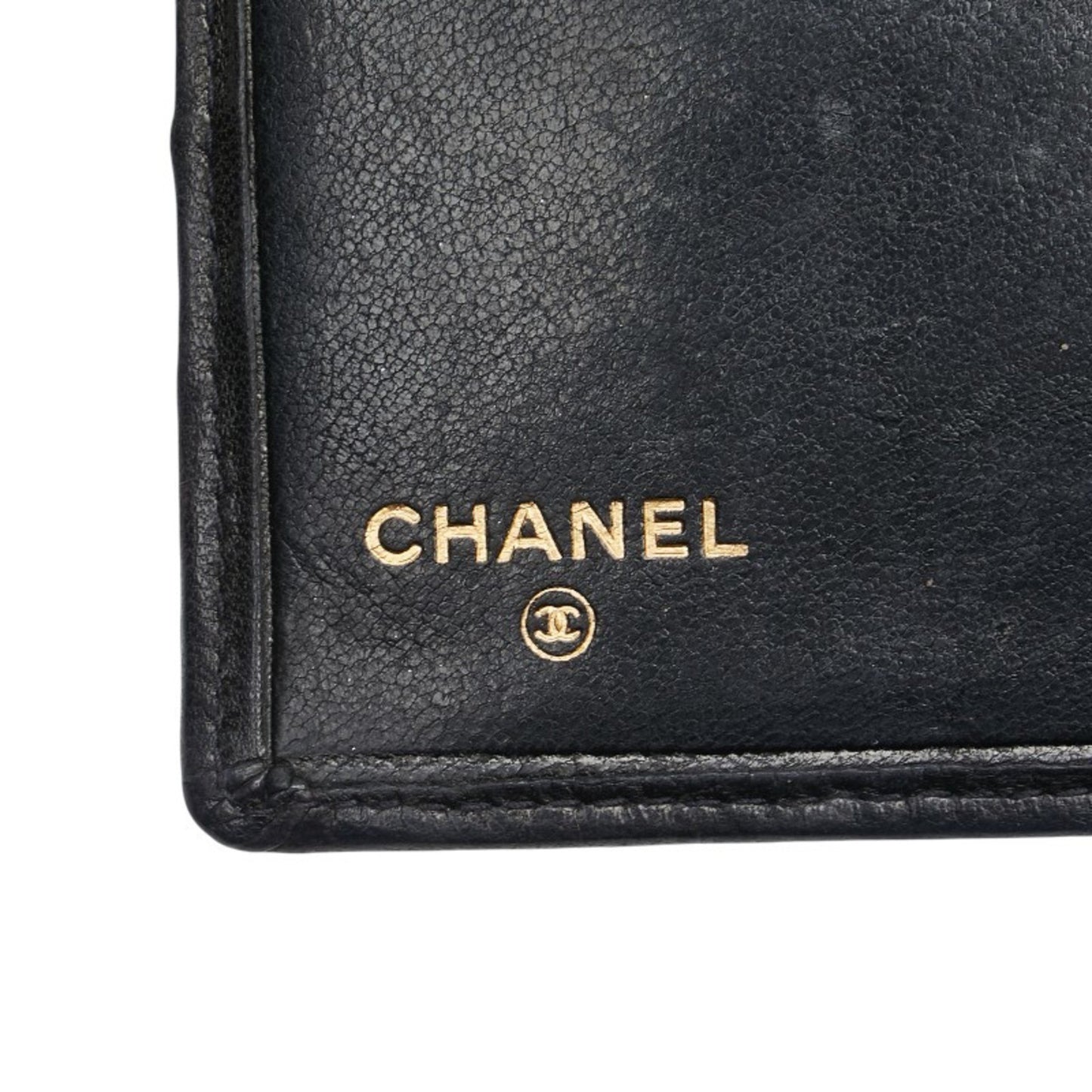 Chanel Bicolor Coco Mark Clasp Long Wallet In Black Lambskin