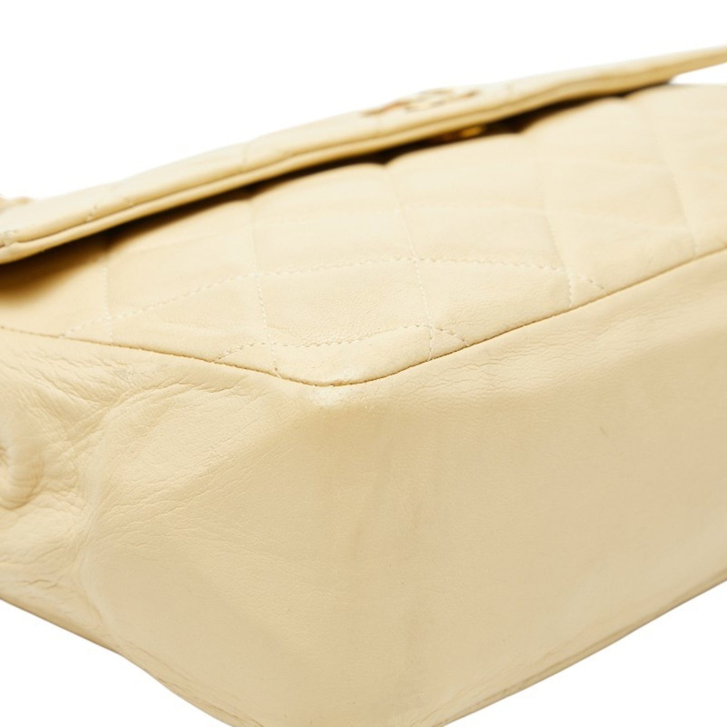 Chanel Matelasse Chain Shoulder Bag In Beige Lambskin