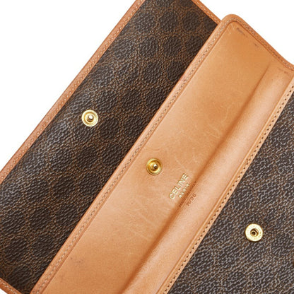 Celine Macadam Long Wallet Brown Leather