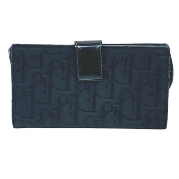 Christian Dior Dior Trotter Saddle D Charm Black Long Wallet Tri-Fold