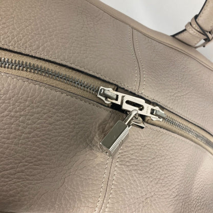 Hermes Boston Duffel Bag Taurillon Clemence Beige Victoria 2 35 Unisex(Unisex)