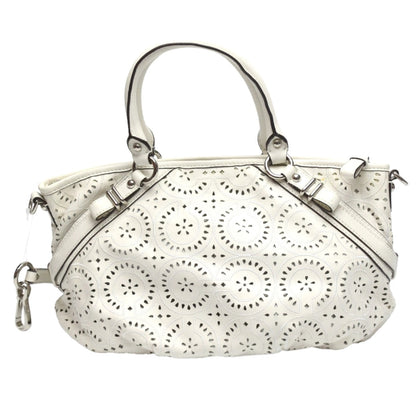 Coach Handbag 16997 Leather White Madison Punching 2Way Leather Cut Op Art Leather Sophia Shirakawa