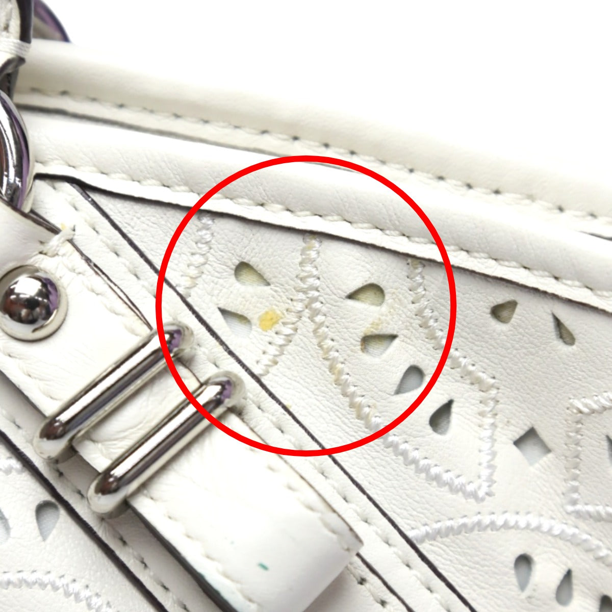 Coach Handbag 16997 Leather White Madison Punching 2Way Leather Cut Op Art Leather Sophia Shirakawa