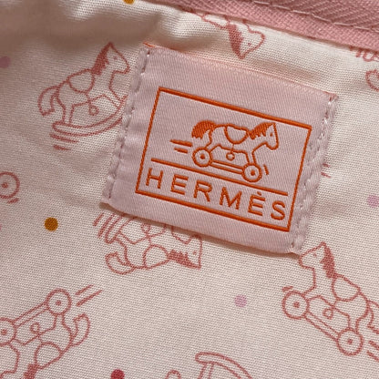 Hermes Pouch Cotton Pink Accessory Case Adada Dot Gm Women