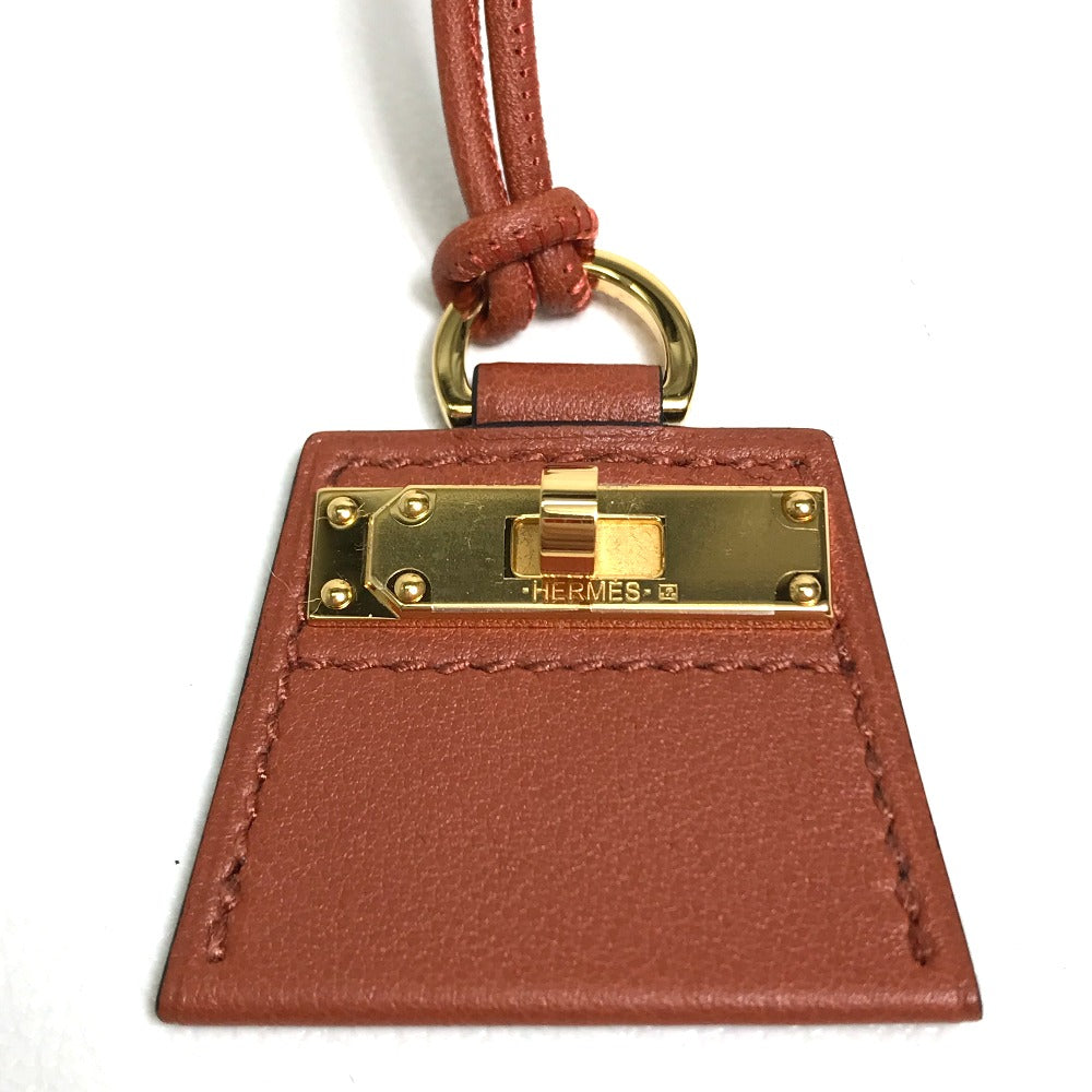 Hermes Necklace Leather Brown Type Mont Petit Kelly Pm Women