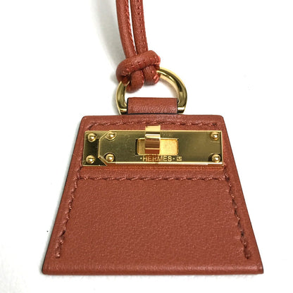 Hermes Necklace Leather Brown Type Mont Petit Kelly Pm Women