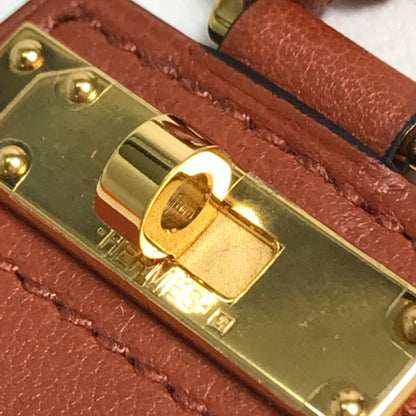 Hermes Necklace Leather Brown Type Mont Petit Kelly Pm Women