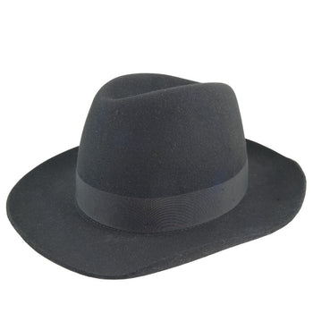 Borsalino Hat Wool Black With Pin Brooch(Unisex) Cm57