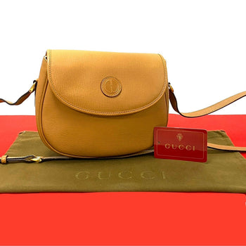 Gucci Shoulder Bag Leather Brown Gg Logo Women