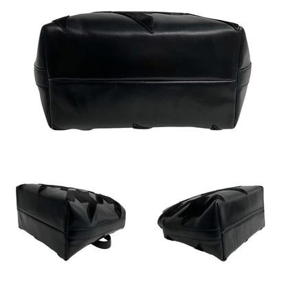 Celine Shoulder Bag Calfskin Black Arc De Triomphe Motif Circle Metal Women