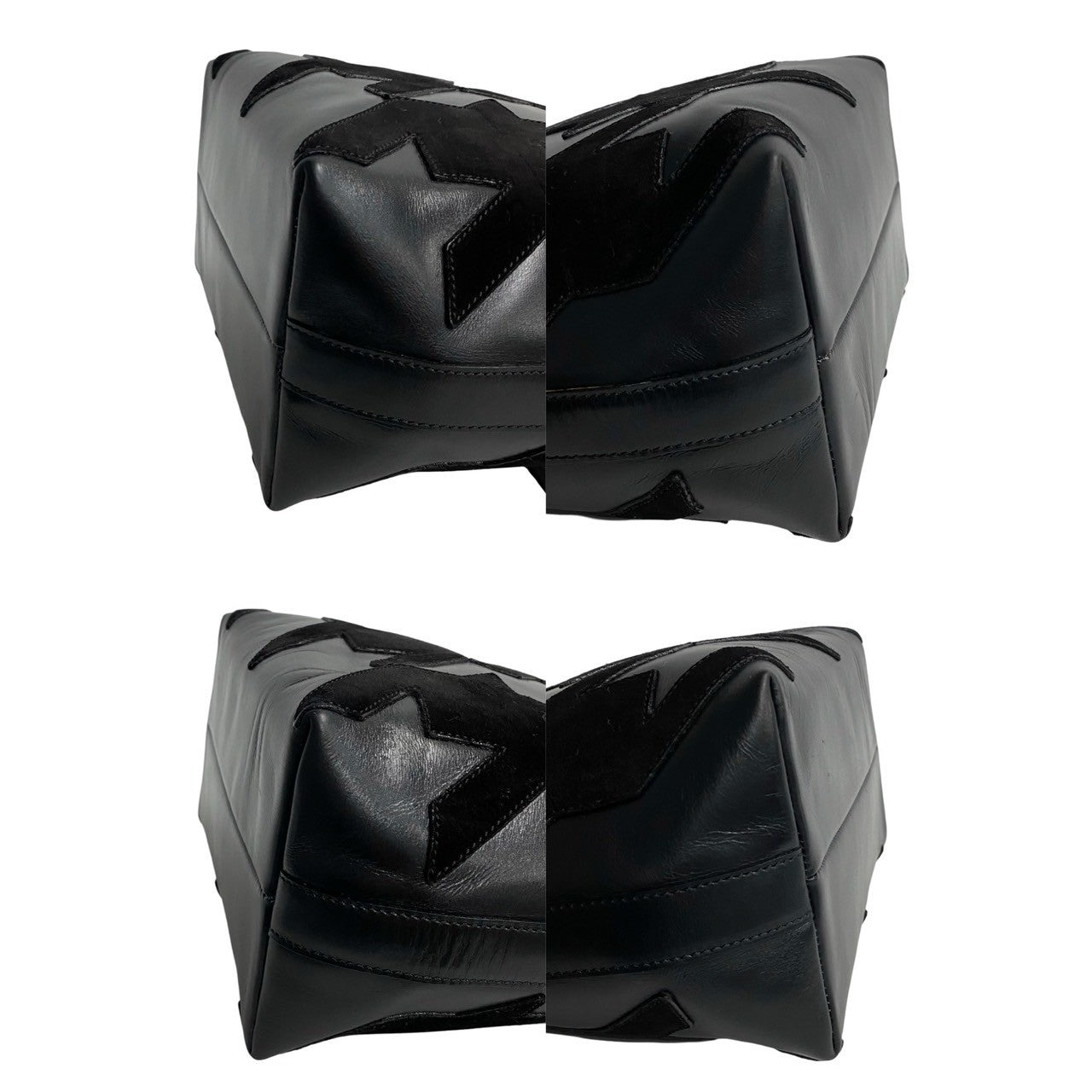 Celine Shoulder Bag Calfskin Black Arc De Triomphe Motif Circle Metal Women