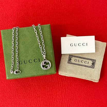 Gucci Necklace Silver925 Silver Interlocking G