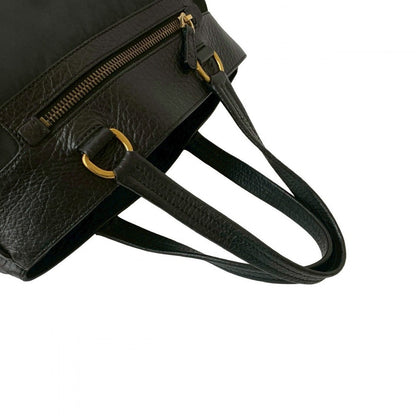 Prada Handbag Leather, Nylon Black Triangular Logo Women