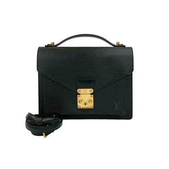Louis Vuitton Shoulder Bag Leather Black Epi Monceau