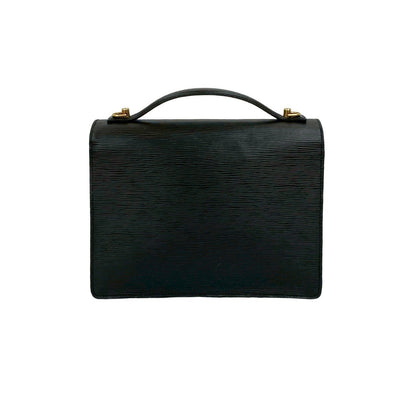 Louis Vuitton Shoulder Bag Leather Black Epi Monceau