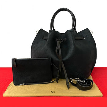 Louis Vuitton Shoulder Bag M54402 Leather Black Mahina Giroratta
