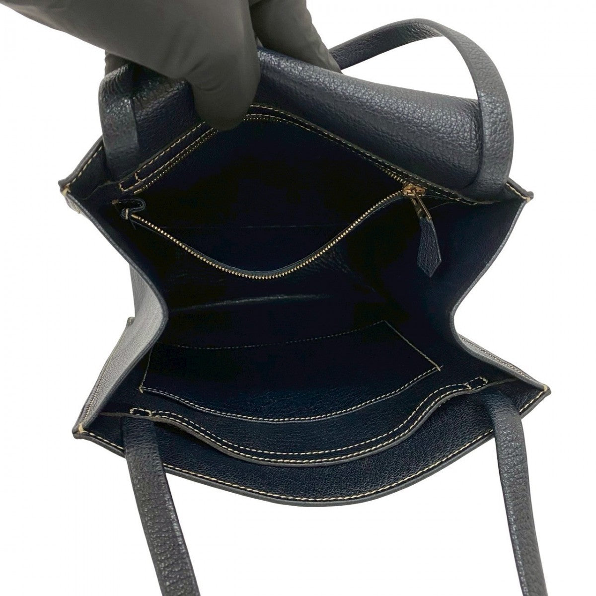 Hermes Handbag Taurillon Clemence Navy Lucy Mm