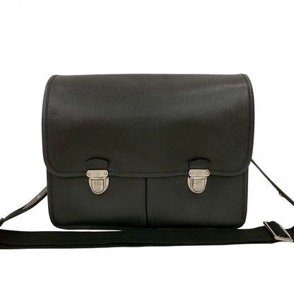 Louis Vuitton Shoulder Bag Leather Black Taiga Alexei