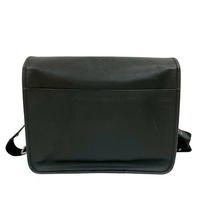 Louis Vuitton Shoulder Bag Leather Black Taiga Alexei