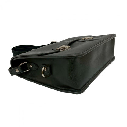 Louis Vuitton Shoulder Bag Leather Black Taiga Alexei