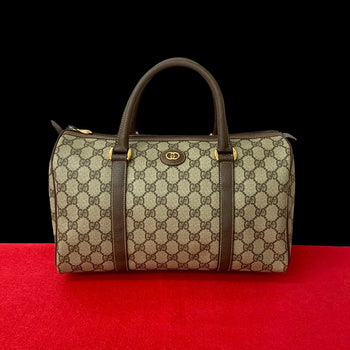 Gucci Boston Duffel Bag Leather Brown