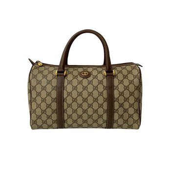 Gucci Boston Duffel Bag Leather Brown