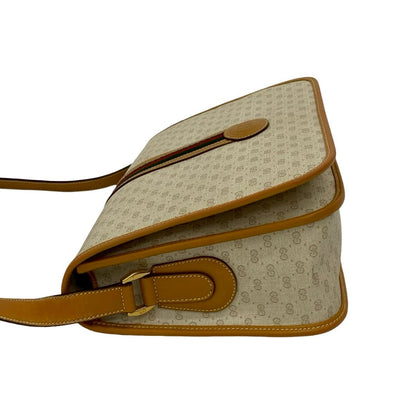 Gucci Shoulder Bag Leather White Sherry Line
