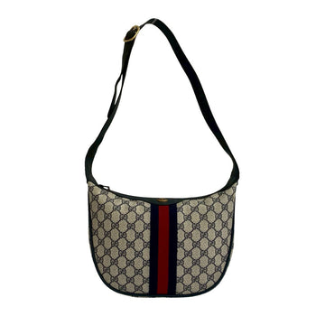 Gucci Shoulder Bag Leather Navy Sherry Line