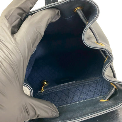 Gucci Backpack Leather Navy Bamboo