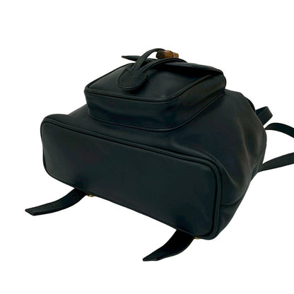 Gucci Backpack Leather Navy Bamboo