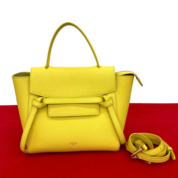 Celine Shoulder Bag Leather Yellow Belt Bag Nano