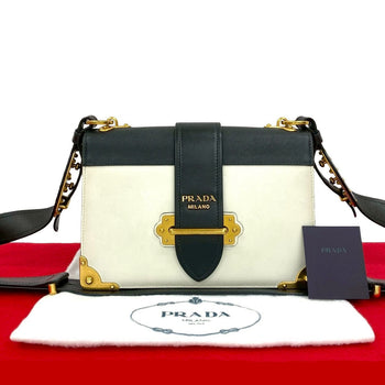 Prada Shoulder Bag Leather Black Kaye