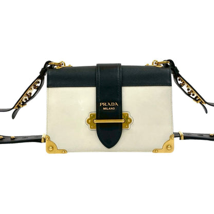 Prada Shoulder Bag Leather Black Kaye