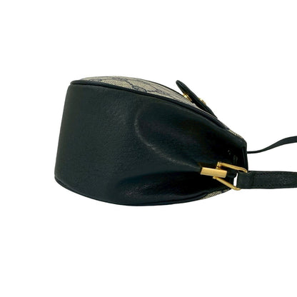 Gucci Shoulder Bag Leather Navy Sherry Line