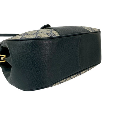 Gucci Shoulder Bag Leather Navy Sherry Line