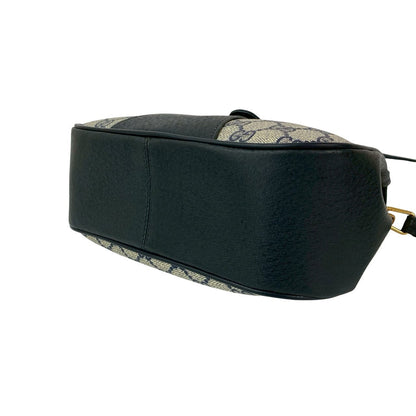 Gucci Shoulder Bag Leather Navy Sherry Line
