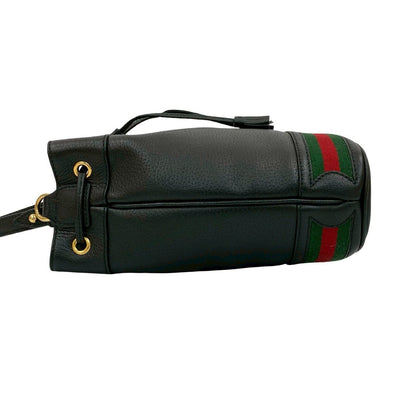 Gucci Shoulder Bag Leather Black Ophidia Small Bucket Bag
