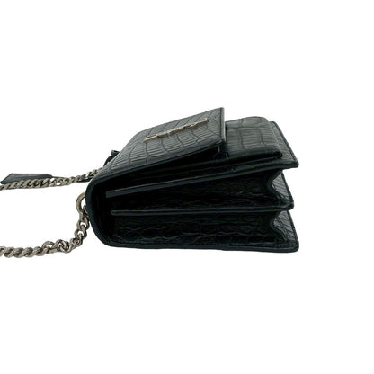 Yves Saint Laurent Shoulder Bag Leather Black