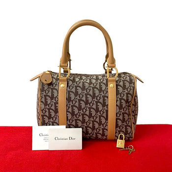 Dior Handbag Canvas Brown