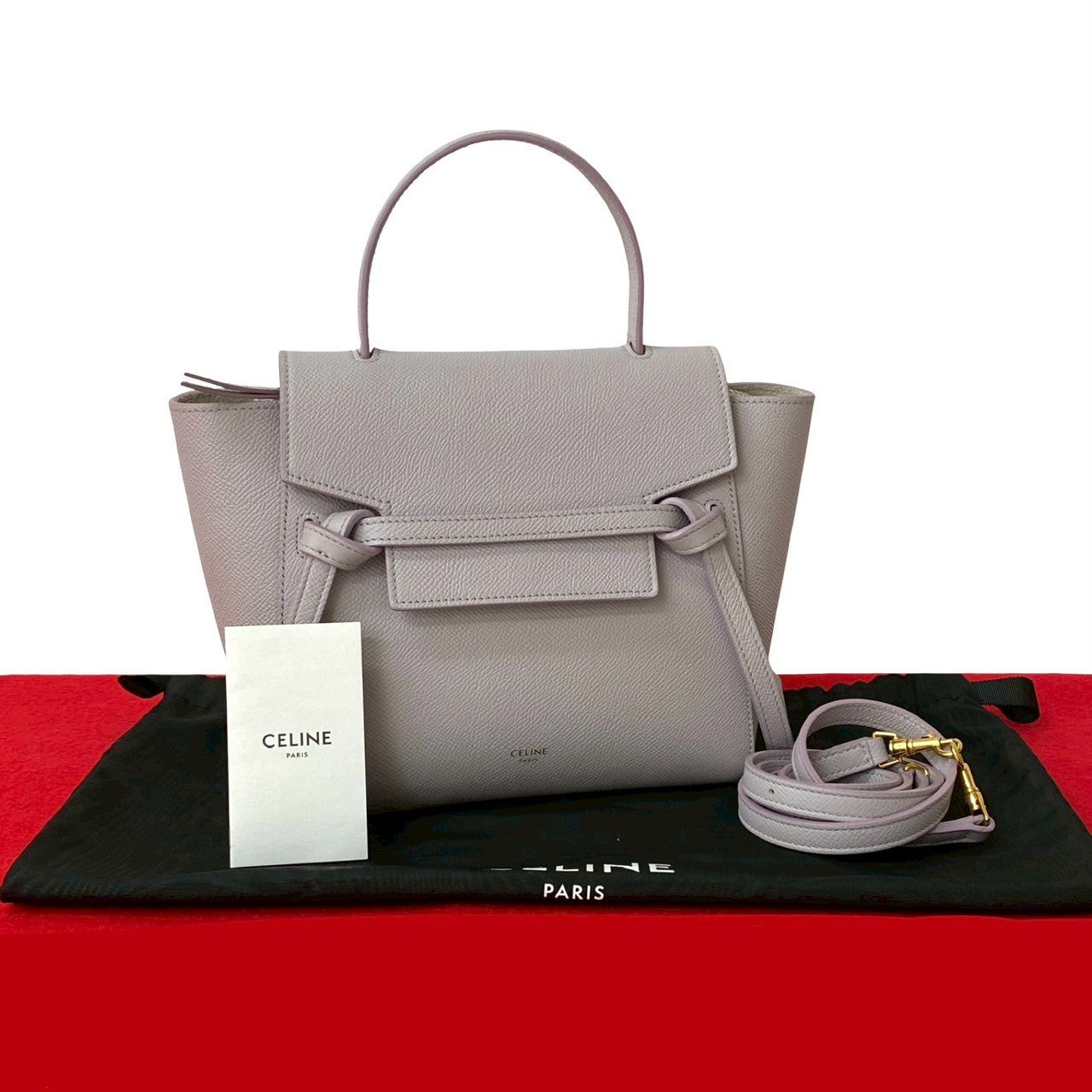 Celine Shoulder Bag Leather Pink Belt Bag Nano
